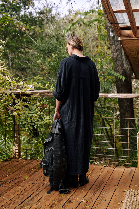Florence Shirt Dress - Black