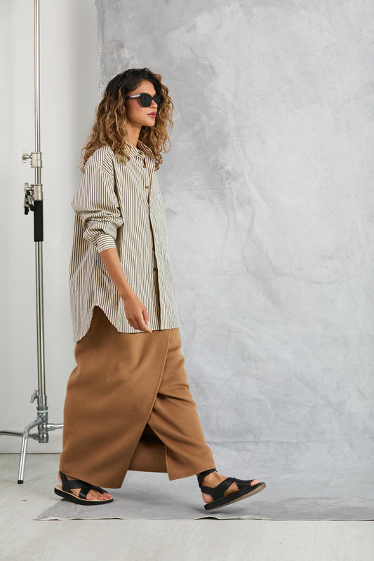 Wool Wrap Skirt - Camel