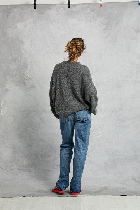 Cropped Jumper in Charcoal