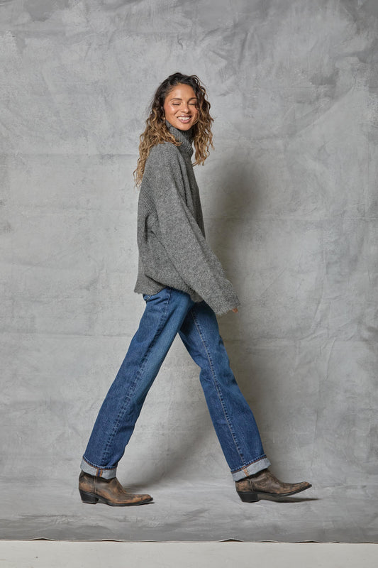 Chunky Hi Neck in Charcoal
