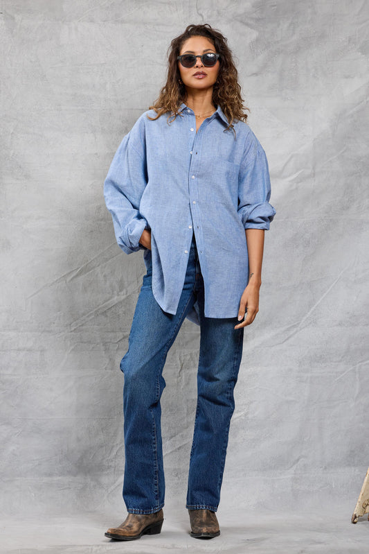 Repeat Shirt in Linen - Chambray