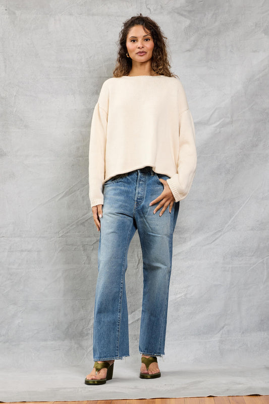 Winona Reversible Sweater in Ivory