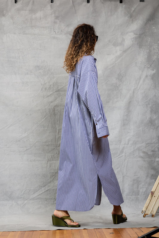 Slim Phoebe Shirt Dress - Navy Stripe