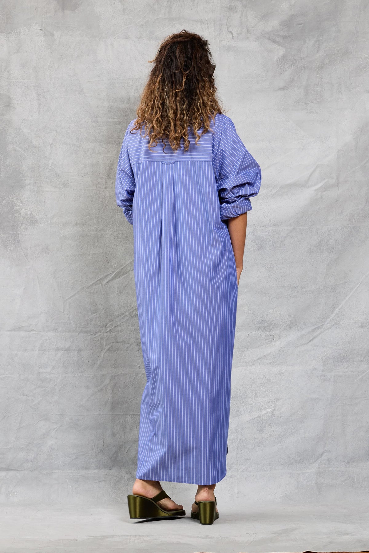 Slim Phoebe Shirt Dress - Ciel Stripe