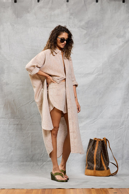 Florence Shirt Dress in Khaki