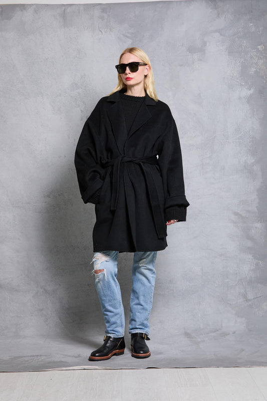 Stable Coat in Wool - Black