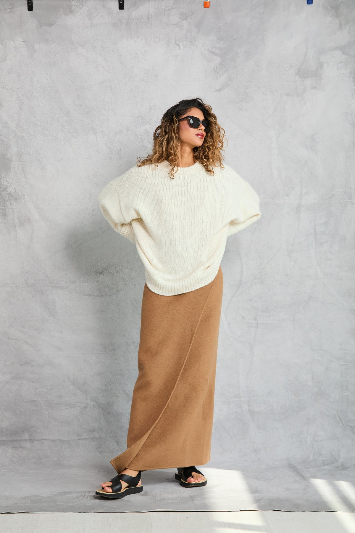 Wool Wrap Skirt - Camel