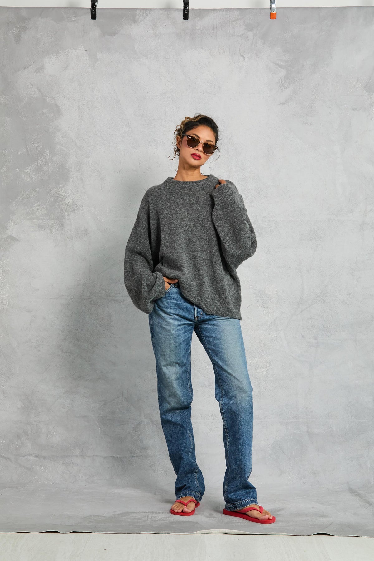 Cropped Jumper in Charcoal