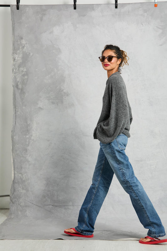 Cropped Jumper in Charcoal