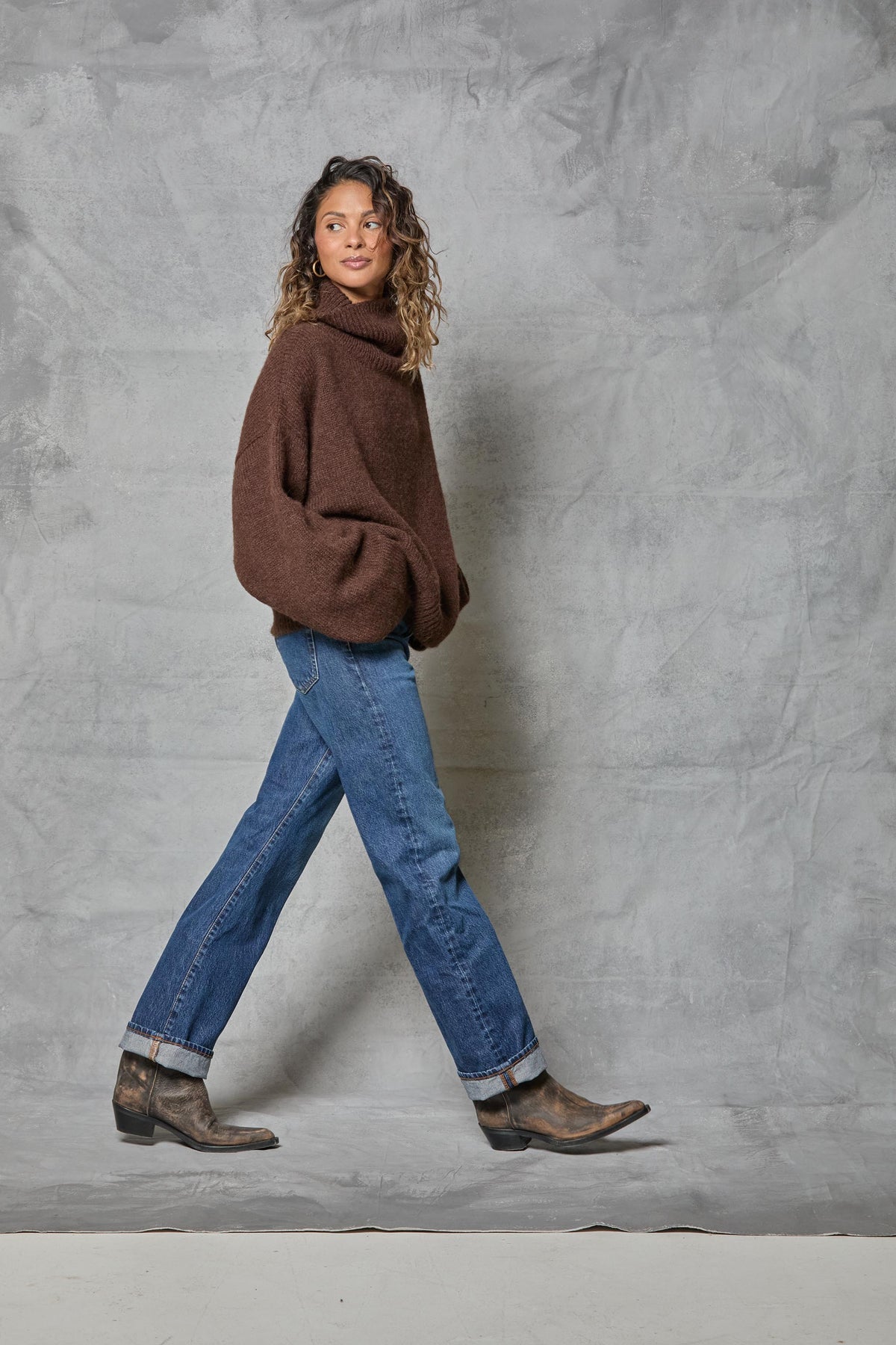 Chunky Hi Neck in Cocoa