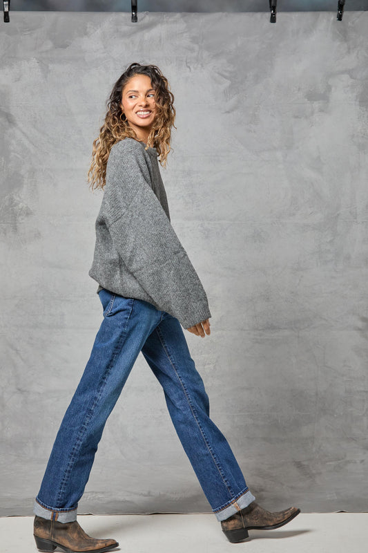 Boyfriend Sweater in Charcoal