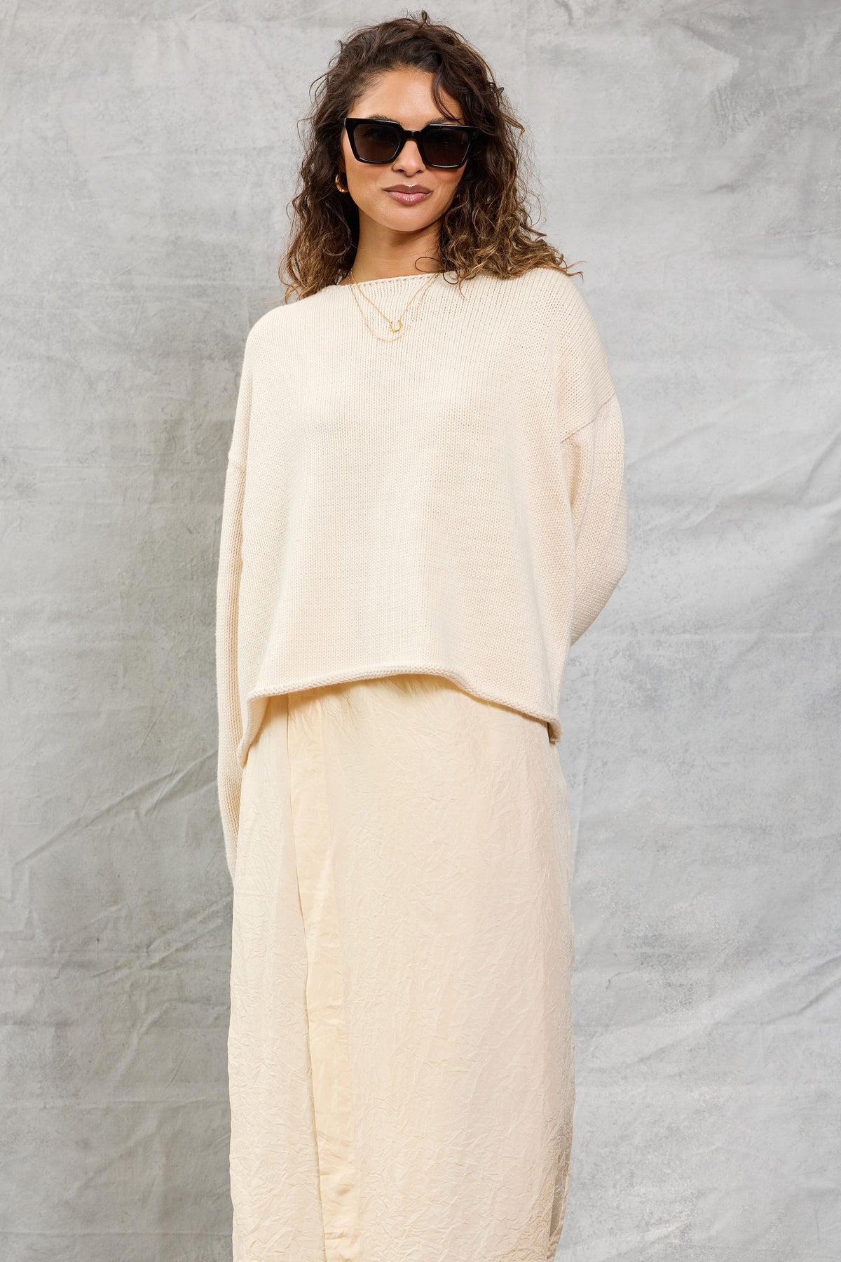 Winona Reversible Sweater in Ivory
