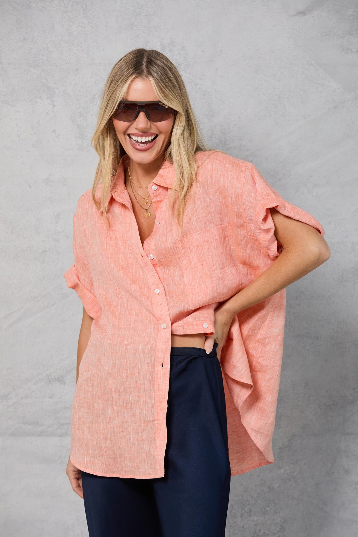 Riviera Shirt in Peach