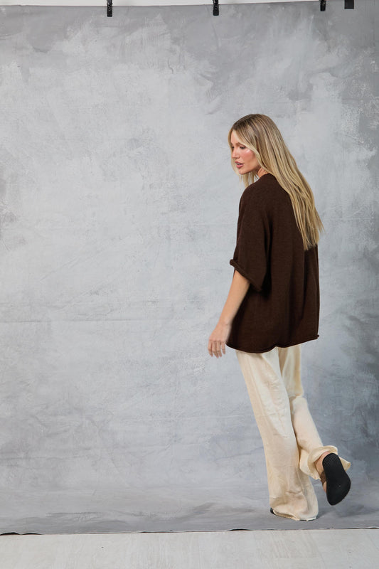 Boyfriend Knit Tee in Cocoa
